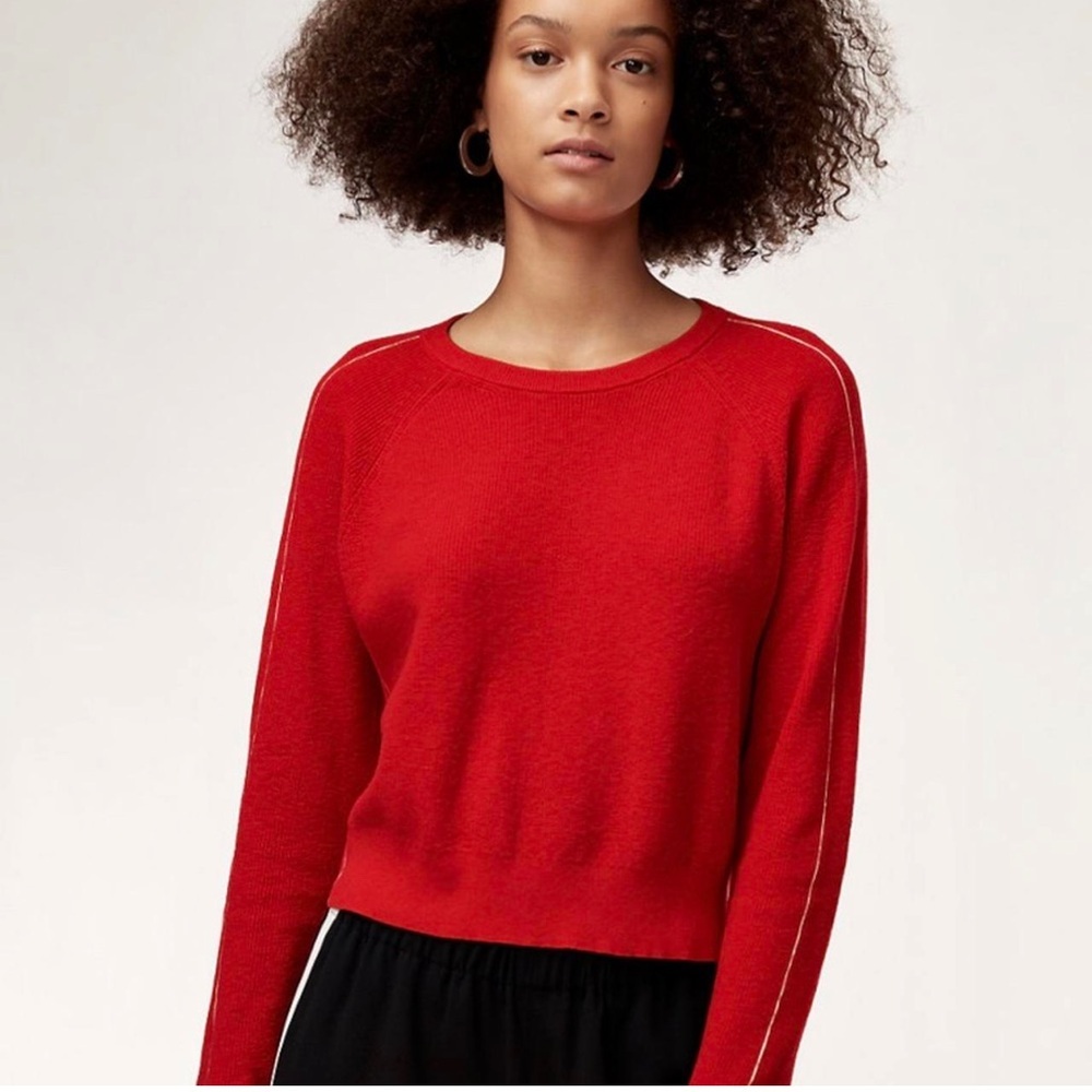 Babaton Red Crew Neck Sweater Cotton/Cashmere Blend sweater